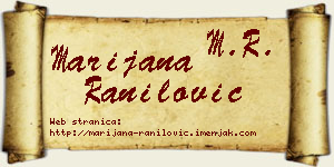 Marijana Ranilović vizit kartica